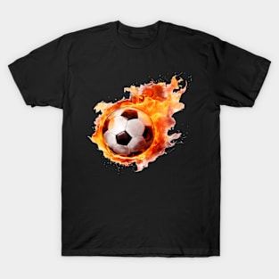 Flaming Soccer Ball T-Shirt